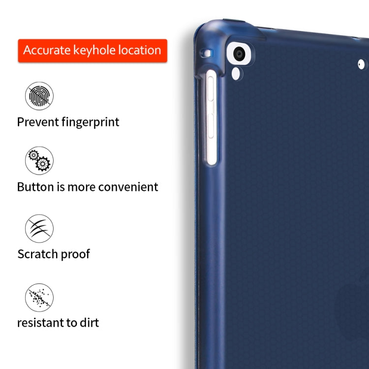 Multi-folding Shockproof TPU Protective Case for iPad 9.7 (2018) / 9.7 (2017) / air / air2, with Holder & Pen Slot(Blue) - Apple Accessories by buy2fix | Online Shopping UK | buy2fix