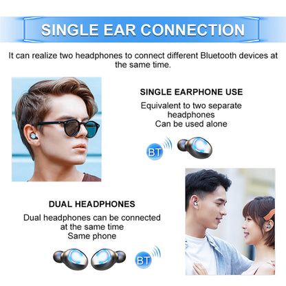 F9-6 TWS CVC8.0 Noise Cancelling Touch Bluetooth Earphone with Pull-out Cylindrical Charging Box, Support LED Power Digital Display & Call & Siri(Black) - TWS Earphone by buy2fix | Online Shopping UK | buy2fix