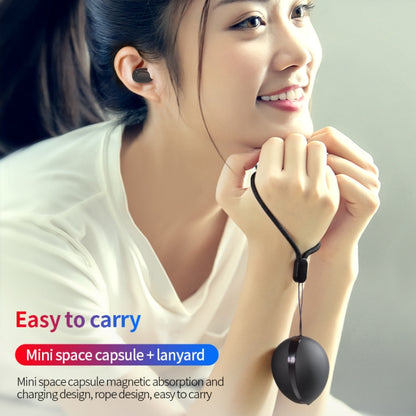 A10 TWS Space Capsule Shape Wireless Bluetooth Earphone with Magnetic Charging Box & Lanyard, Support HD Call & Automatic Pairing Bluetooth(White) - TWS Earphone by buy2fix | Online Shopping UK | buy2fix