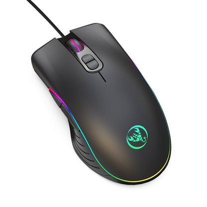 HXSJ A867 USB 6400DPI Four-speed Adjustable RGB Illuminate Wired E-sport Gaming Mouse, Length: 1.5m - Wired Mice by HXSJ | Online Shopping UK | buy2fix