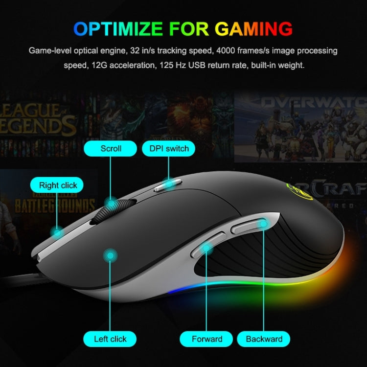 iMICE X6 Wired Mouse  6-button Colorful RGB Gaming Mouse(Black) - Wired Mice by iMICE | Online Shopping UK | buy2fix