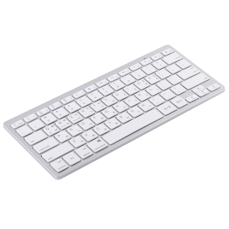 WB-8022 Ultra-thin Wireless Bluetooth Keyboard for iPad, Samsung, Huawei, Xiaomi, Tablet PCs or Smartphones, Ko Language Keys(Silver) - Computer & Networking by buy2fix | Online Shopping UK | buy2fix