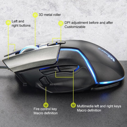Y-FRUITFUL Y2 Detachable Macro Programming Mechanical Gaming Mouse - Wired Mice by buy2fix | Online Shopping UK | buy2fix