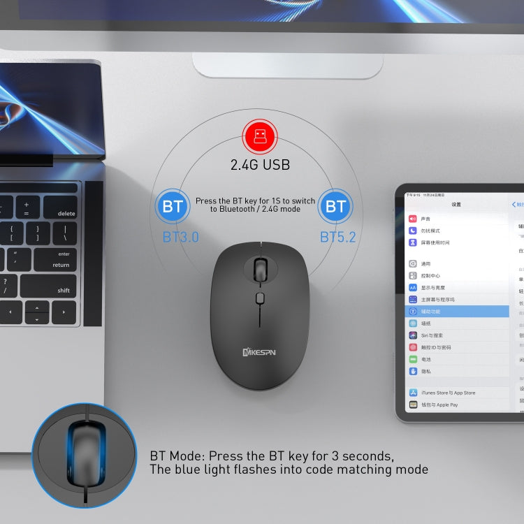 MKESPN 859 2.4G Wireless Mouse (Black) - Wireless Mice by MKESPN | Online Shopping UK | buy2fix