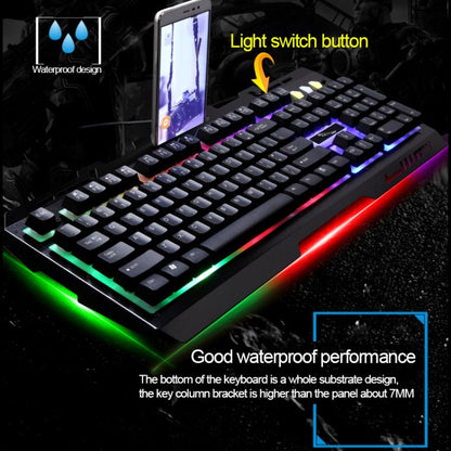 ZGB G700 104 Keys USB Wired Mechanical Feel Glowing Metal Panel Suspension Gaming Keyboard with Phone Holder(Black) - Wired Keyboard by buy2fix | Online Shopping UK | buy2fix