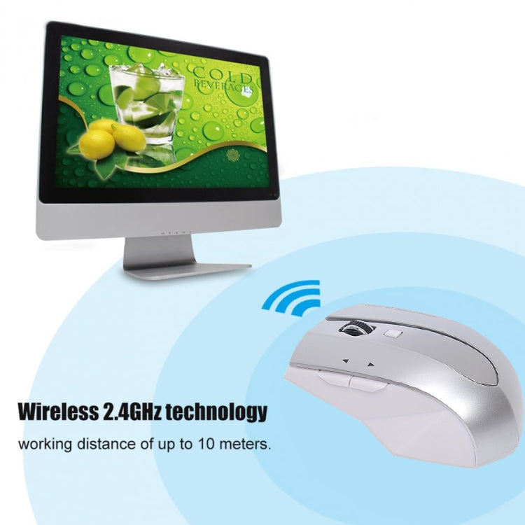 MZ-011 2.4GHz 1600DPI Wireless Rechargeable Optical Mouse with HUB Function(Silver) - Computer & Networking by buy2fix | Online Shopping UK | buy2fix