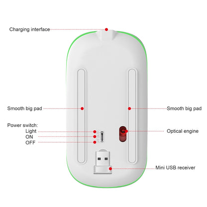 HXSJ M40 4 Key 2.4G Colorful Wireless Silent Mouse (Silver) -  by HXSJ | Online Shopping UK | buy2fix