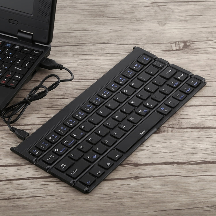 GK808 Ultra-thin Foldable Bluetooth V3.0 Keyboard, Built-in Holder, Support Android / iOS / Windows System(Black) - Wireless Keyboard by buy2fix | Online Shopping UK | buy2fix