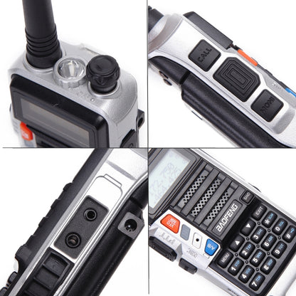 Baofeng BF-UV5R Plus S9 FM Interphone Handheld Walkie Talkie, US Plug (Silver) - Handheld Walkie Talkie by BAOFENG | Online Shopping UK | buy2fix