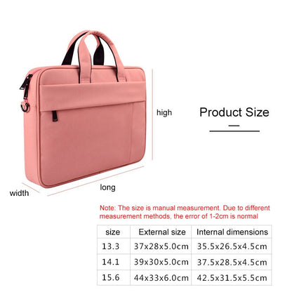 DJ03 Waterproof Anti-scratch Anti-theft One-shoulder Handbag for 14.1 inch Laptops, with Suitcase Belt(Pink) - Computer & Networking by buy2fix | Online Shopping UK | buy2fix