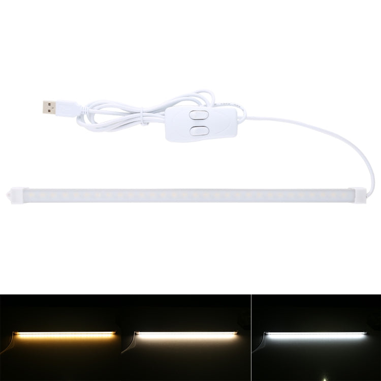 34cm 60 LEDs 400LM Three-colors USB LED Strip Bar Light with Switch - USB Light by buy2fix | Online Shopping UK | buy2fix