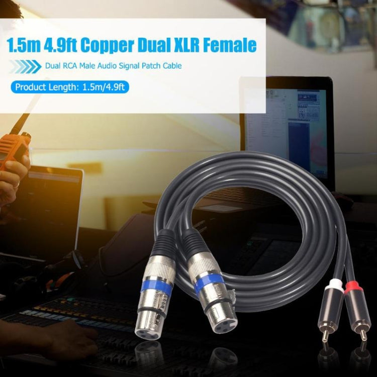 366156-15 2 RCA Male to 2 XLR 3 Pin Female Audio Cable, Length: 1.5m - Consumer Electronics by buy2fix | Online Shopping UK | buy2fix