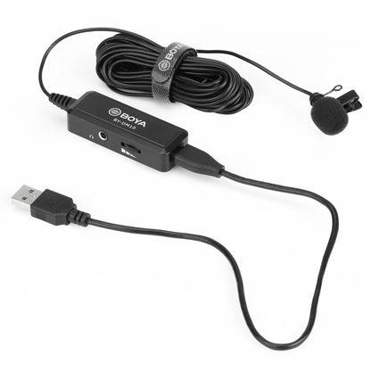 BOYA BY-DM10 USB / 8 Pin Plug Broadcast Lavalier Microphone with Windscreen, Cable Length: 6m(Black) - Camera Microphone by BOYA | Online Shopping UK | buy2fix