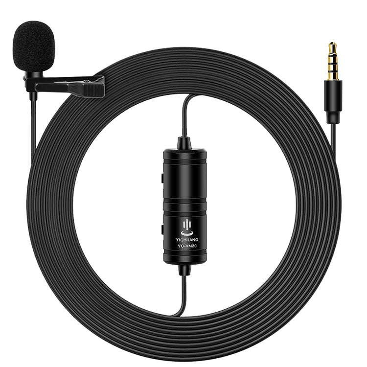 YICHUANG YC-VM20 3.5mm Port Video Recording Omnidirectional Lavalier Microphone, Cable Length: 6m - Consumer Electronics by YICHUANG | Online Shopping UK | buy2fix