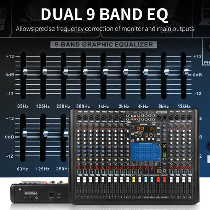 XTUGA B1404FX 14 Channels Bluetooth Audio Mixer Digital DJ Controller Sound Mixing Console (UK Plug) - Live Sound Effects Processors by XTUGA | Online Shopping UK | buy2fix