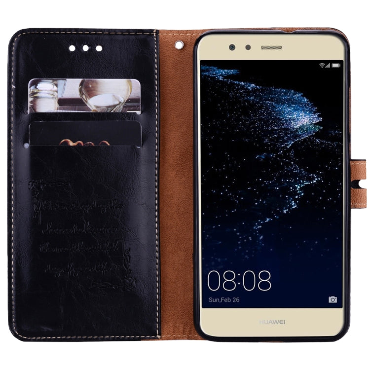 For Huawei P10 Lite Business Style Oil Wax Texture Horizontal Flip Leather Case with Holder & Card Slots & Wallet (Black) - Huawei Cases by buy2fix | Online Shopping UK | buy2fix