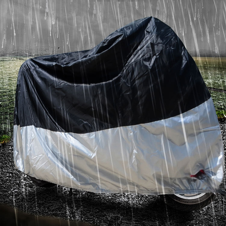 210D Oxford Cloth Motorcycle Electric Car Rainproof Dust-proof Cover, Size: XL (Black Silver) - Raincoat by buy2fix | Online Shopping UK | buy2fix