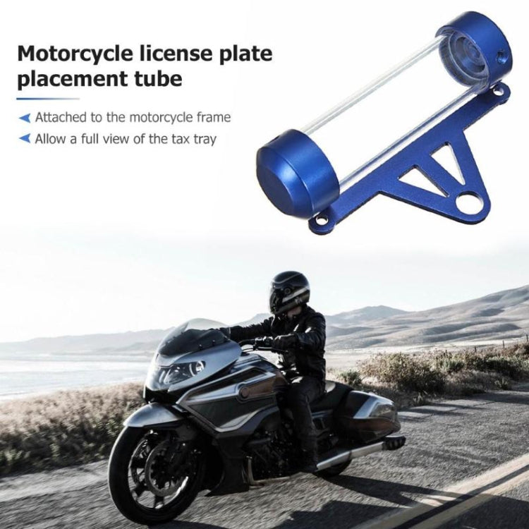 MP1001 Motorcycle Paper Car License Plate Placement Tube Waterproof Motorcycle Tax Tube Cylindrical Disc Paper Holder Air Vehicle License Plate Frame for Motorcycles(White) - Others by buy2fix | Online Shopping UK | buy2fix