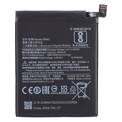 3900mAh BN47 for Xiaomi Redmi 6 Pro Li-Polymer Battery - For Xiaomi by buy2fix | Online Shopping UK | buy2fix