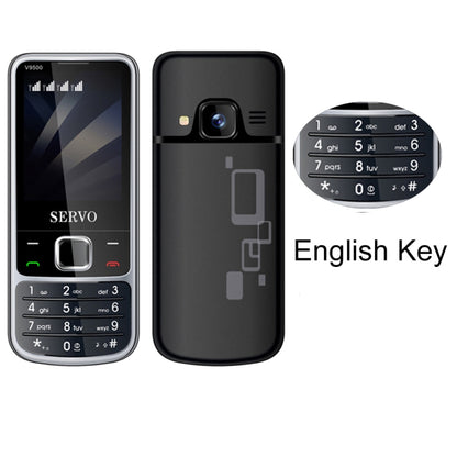 SERVO V9500 Mobile Phone, English Key, 2.4 inch, Spredtrum SC6531CA, 21 Keys, Support Bluetooth, FM, Magic Sound, Flashlight, GSM, Quad SIM(Black) - SERVO by SERVO | Online Shopping UK | buy2fix