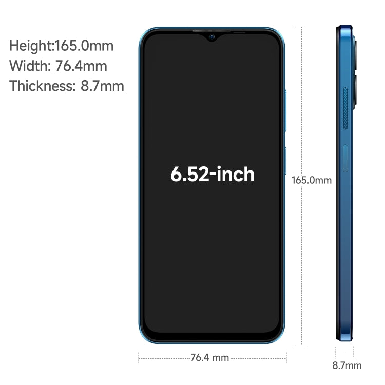 Ulefone Note 16 Pro, 8GB+256GB, Dual Back Cameras, Face ID & Side Fingerprint Identification, 4400mAh Battery, 6.52 inch Android 13 Unisoc T606 Octa Core up to 1.6GHz, Network: 4G, Dual SIM, OTG (Blue) - Ulefone by Ulefone | Online Shopping UK | buy2fix