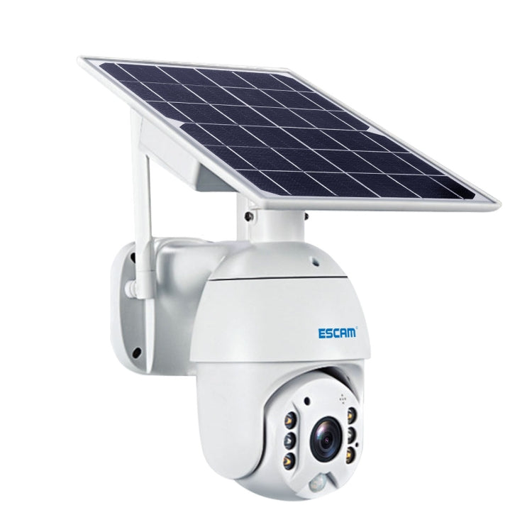 ESCAM QF480 US Version HD 1080P IP66 Waterproof 4G Solar Panel PT IP Camera without Battery, Support Night Vision / Motion Detection / TF Card / Two Way Audio (White) - Dome Camera by ESCAM | Online Shopping UK | buy2fix