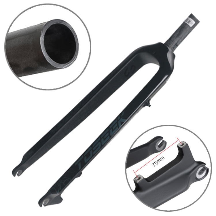 TOSEEK Ultra Light 29 Inch 435mm Mountain Bike Full Carbon Front Fork Straight Head Tube Disc Brake(Black) - Outdoor & Sports by TOSEEK | Online Shopping UK | buy2fix