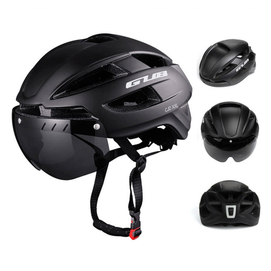 GUB CJD Integrally-Molded Bicycle Goggles Helmet With Tail Light(Black) - Protective Helmet & Masks by GUB | Online Shopping UK | buy2fix