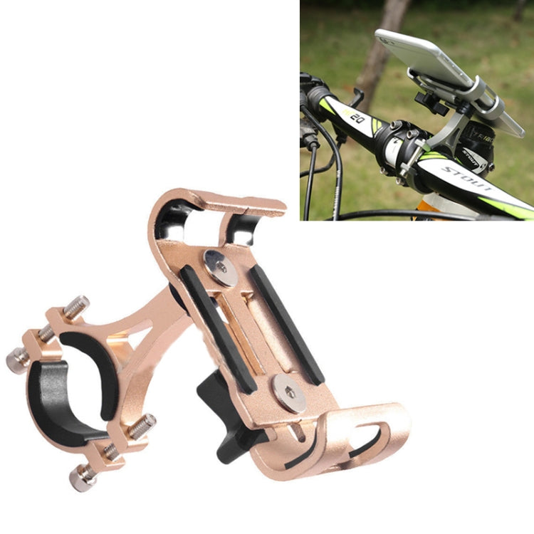 Universal Non-rotatable Aluminum Alloy Fixing Frame Motorcycle Bicycle Mobile Phone Holder (Gold) - Holders by buy2fix | Online Shopping UK | buy2fix