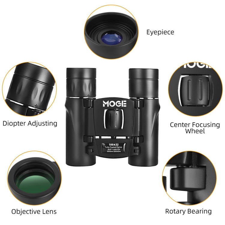 Moge 100x22 Outdoor Professional HD Binocular - Binoculars by buy2fix | Online Shopping UK | buy2fix