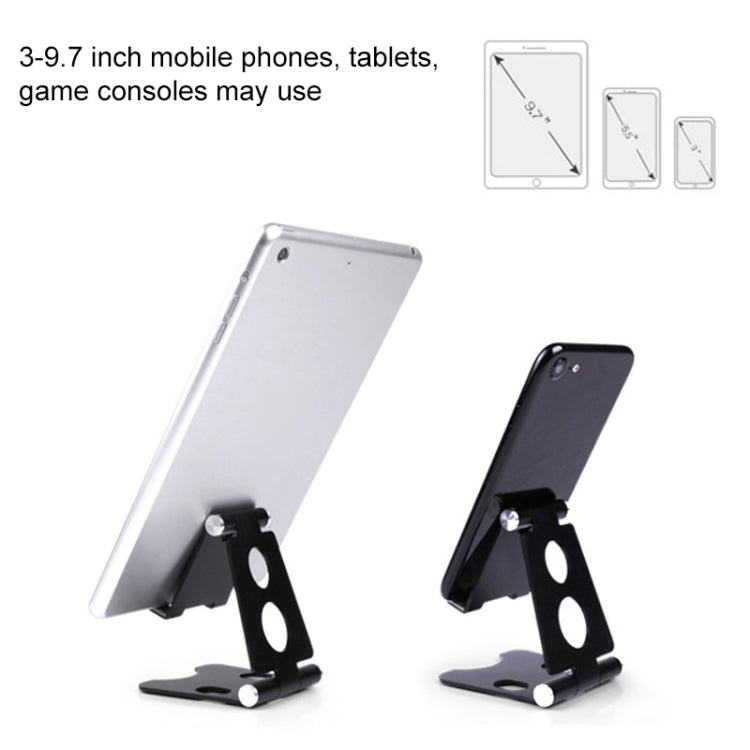 ROOSTAND R2 Aluminum Alloy Mobile Desktop Tablet Bracket Double Folding Lazy Artifact, Size: 6.4x7x9cm(Silver) - Desktop Holder by buy2fix | Online Shopping UK | buy2fix