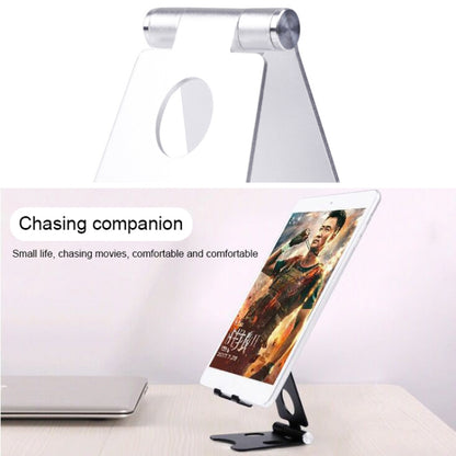 ROOSTAND R2 Aluminum Alloy Mobile Desktop Tablet Bracket Double Folding Lazy Artifact, Size: 6.4x7x9cm(Silver) - Desktop Holder by buy2fix | Online Shopping UK | buy2fix