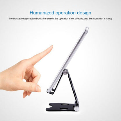 ROOSTAND R2 Aluminum Alloy Mobile Desktop Tablet Bracket Double Folding Lazy Artifact, Size: 6.4x7x9cm(Silver) - Desktop Holder by buy2fix | Online Shopping UK | buy2fix