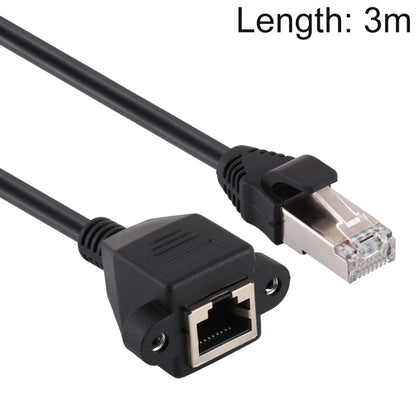 RJ45 Female to Male CAT6E Network Panel Mount Screw Lock Extension Cable, Length: 3m - Lan Cable and Tools by buy2fix | Online Shopping UK | buy2fix