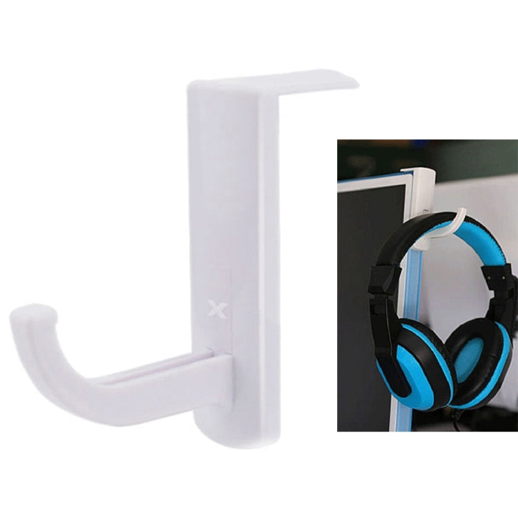 Universal Headphone Hanger PC Monitor Desk Headset Stand Holder Hook(White) -  by buy2fix | Online Shopping UK | buy2fix