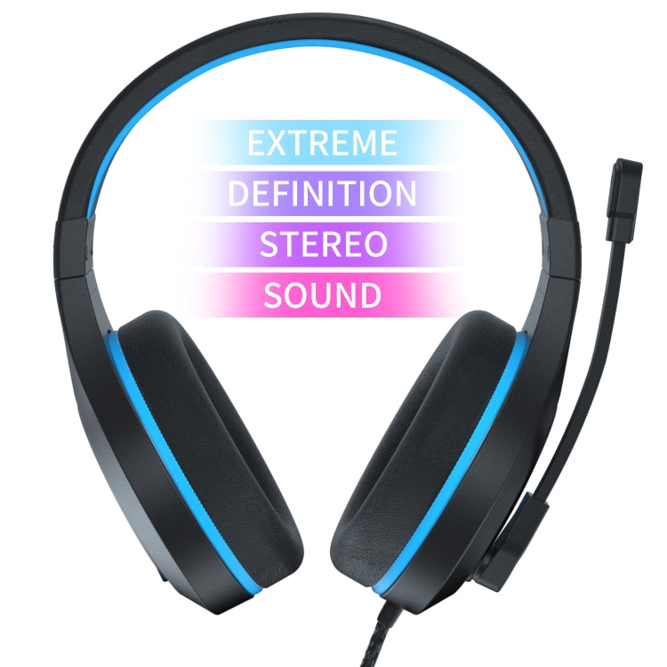 SADES MH601 3.5mm Plug Wire-controlled Noise Reduction E-sports Gaming Headset with Retractable Microphone, Cable Length: 2.2m(Black Blue) - Multimedia Headset by SADES | Online Shopping UK | buy2fix