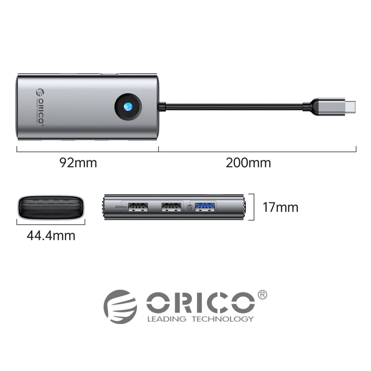 ORICO PW11-5P Type-C / USB-C 5-in-1 5Gbps Multifunction Docking Station(Dark Gray) - USB HUB by ORICO | Online Shopping UK | buy2fix