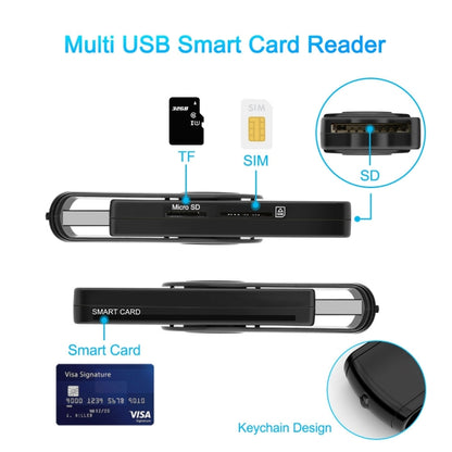 Rocketek CR310-B USB3.0 Multi-function IC Smart Card / SD / TF / SIM Card Reader -  by ROCKETEK | Online Shopping UK | buy2fix