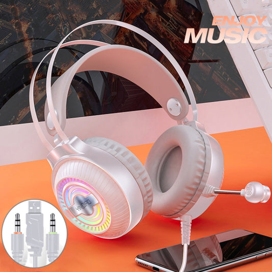 YINDIAO Q4 Head-mounted Wired Gaming Headset with Microphone, Version: Dual 3.5mm + USB(White) - Multimedia Headset by YINDIAO | Online Shopping UK | buy2fix