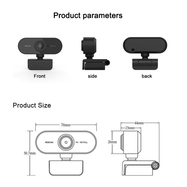 HD-U01 1080P USB Camera WebCam with Microphone -  by buy2fix | Online Shopping UK | buy2fix