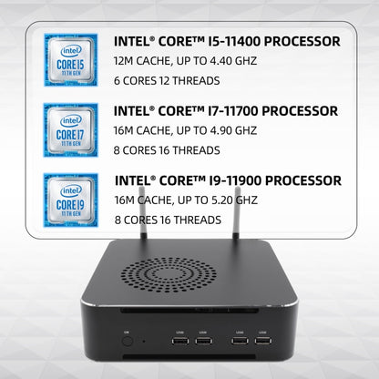 HYSTOU M7 Windows 7/8/10 / Linux System Mini PC, Intel Core i9-11900 Octa-core 16M Cache up to 5.2GHz, 32GB RAM+1TB SSD+1TB HDD, EU Plug - Windows Mini PCs by HYSTOU | Online Shopping UK | buy2fix