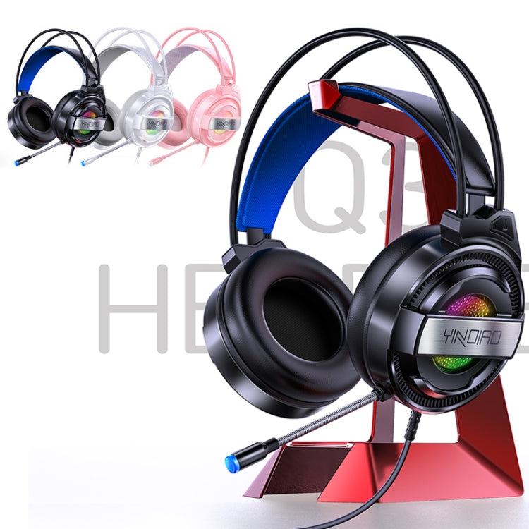 YINDIAO Q3 USB + Dual 3.5mm Wired E-sports Gaming Headset with Mic & RGB Light, Cable Length: 1.67m(White) - Multimedia Headset by YINDIAO | Online Shopping UK | buy2fix