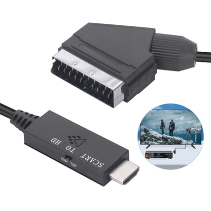 Scart To HDMI-Compatible Converter Video Audio Adapter Cable (Black) - Converter by buy2fix | Online Shopping UK | buy2fix