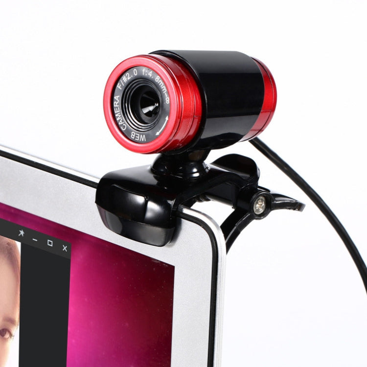 HXSJ A860 30fps 480P HD Webcam for Desktop / Laptop, with 10m Sound Absorbing Microphone, Length: 1.4m(Red + Black) - HD Camera by HXSJ | Online Shopping UK | buy2fix