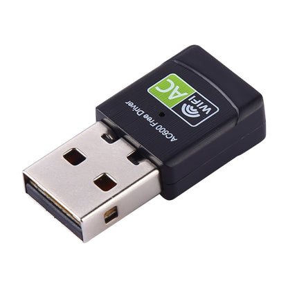 AC600Mbps 2.4GHz & 5GHz Dual Band USB 2.0 WiFi Free Drive Adapter External Network Card - USB Network Adapter by buy2fix | Online Shopping UK | buy2fix