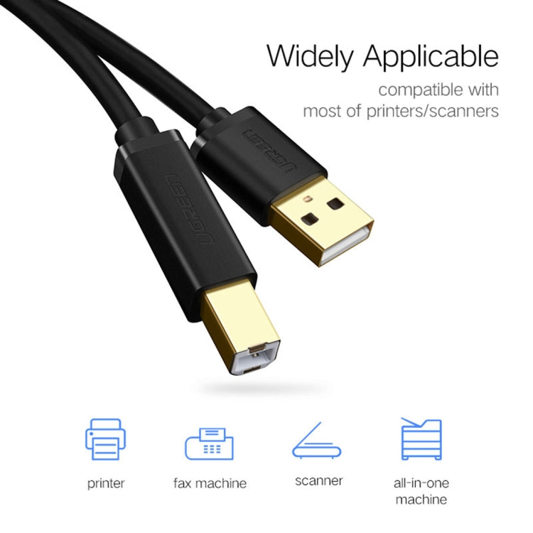 UGREEN USB 2.0 Gold-plated Printer Cable Data Cable, For Canon, Epson, HP, Cable Length: 1.5m - USB Cable by UGREEN | Online Shopping UK | buy2fix