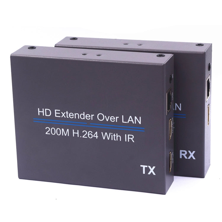 NK-E200IR 200m Over LAN HDMI H.264 HD (Transmitter + Receiver) Extender with IR - Amplifier by buy2fix | Online Shopping UK | buy2fix