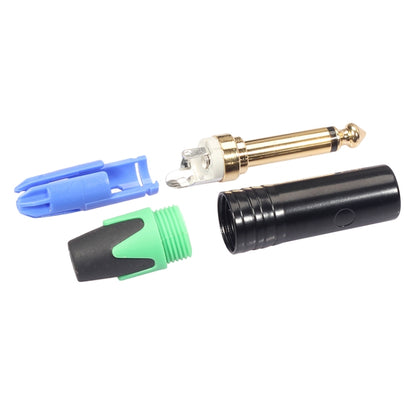 10 PCS TC202 6.35mm Gold-plated Mono Sound Welding Audio Adapter Plug(Green) - Consumer Electronics by buy2fix | Online Shopping UK | buy2fix