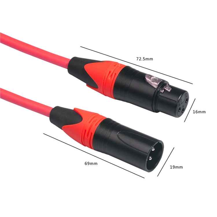 XRL Male to Female Microphone Mixer Audio Cable, Length: 1m (Red) - Consumer Electronics by buy2fix | Online Shopping UK | buy2fix