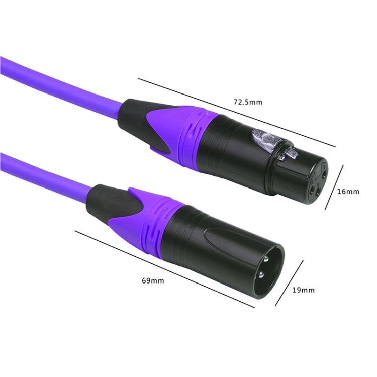 XRL Male to Female Microphone Mixer Audio Cable, Length: 1.8m (Purple) - Microphone Audio Cable & Connector by buy2fix | Online Shopping UK | buy2fix